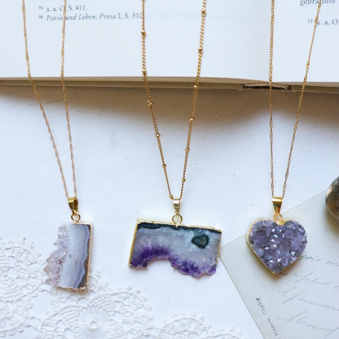 Big slice amethyst necklace｜if(innocent freedom)（イフ イノセントフリーダム） –  CHOOSEBASE SHIBUYA