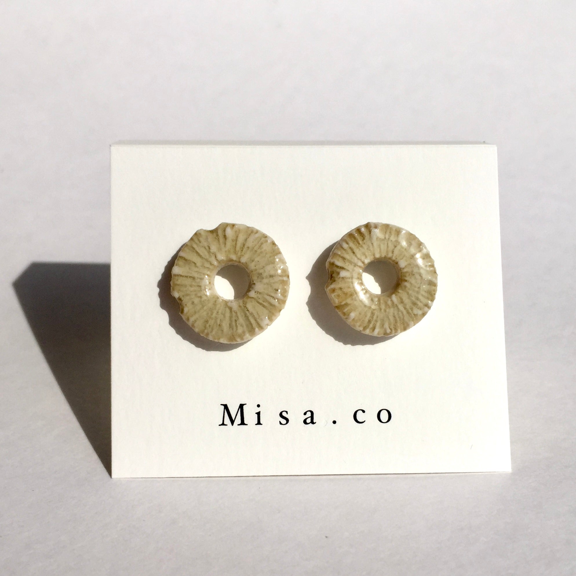 【一点物】LOOP練色クリア陶器ピアス｜Misa.co（ミサコ）