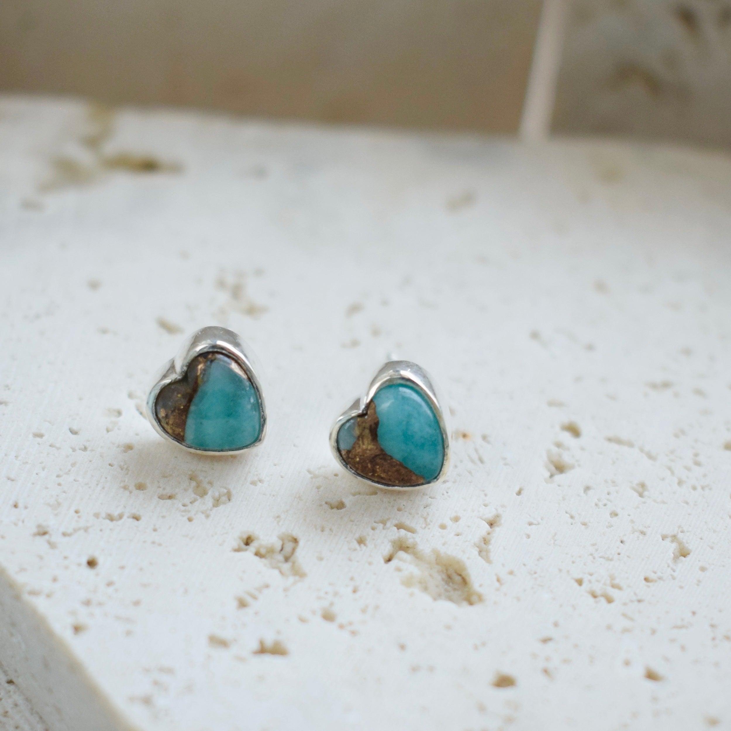 Copper amazonite heart pierce｜MARIA JEWELRY（マリアジュエリー）