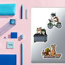 画像をギャラリービューアに読み込む, 貼って剥がせる自由な柴犬達のステッカー【5枚セット】｜yoshie moriuchi ARTWORKS（ヨシエモリウチアートワークス）
