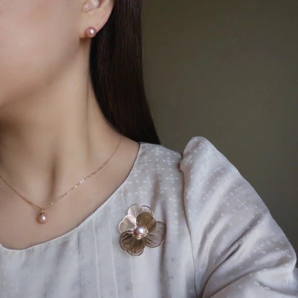 天然色ピンク淡水パールピアス/イヤリング｜SAKURA jewelry（サクラ