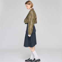 画像をギャラリービューアに読み込む, フェイクレザー テーラード コンビネーション ブルゾン｜Nora Lily elle（ノラリリーエル）
