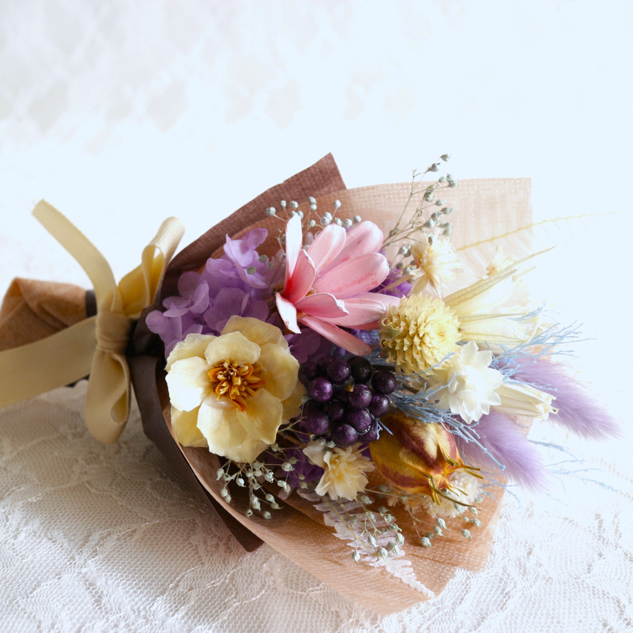 ドライフラワーのブーケ BOX入り＊Purple｜Luna et Lily（ルナエリリ