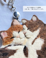 画像をギャラリービューアに読み込む, 羊毛フェルトのおひるね猫パスケース なかよし 茶トラ ハチワレ  ｜たろじろ
