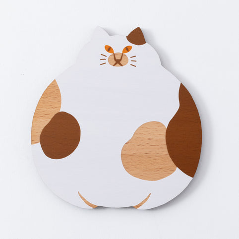 Ten＆O Art+Craft 猫雑貨・木製プレート＆コースター【ねこまみれ　香箱座り】｜Ten&O