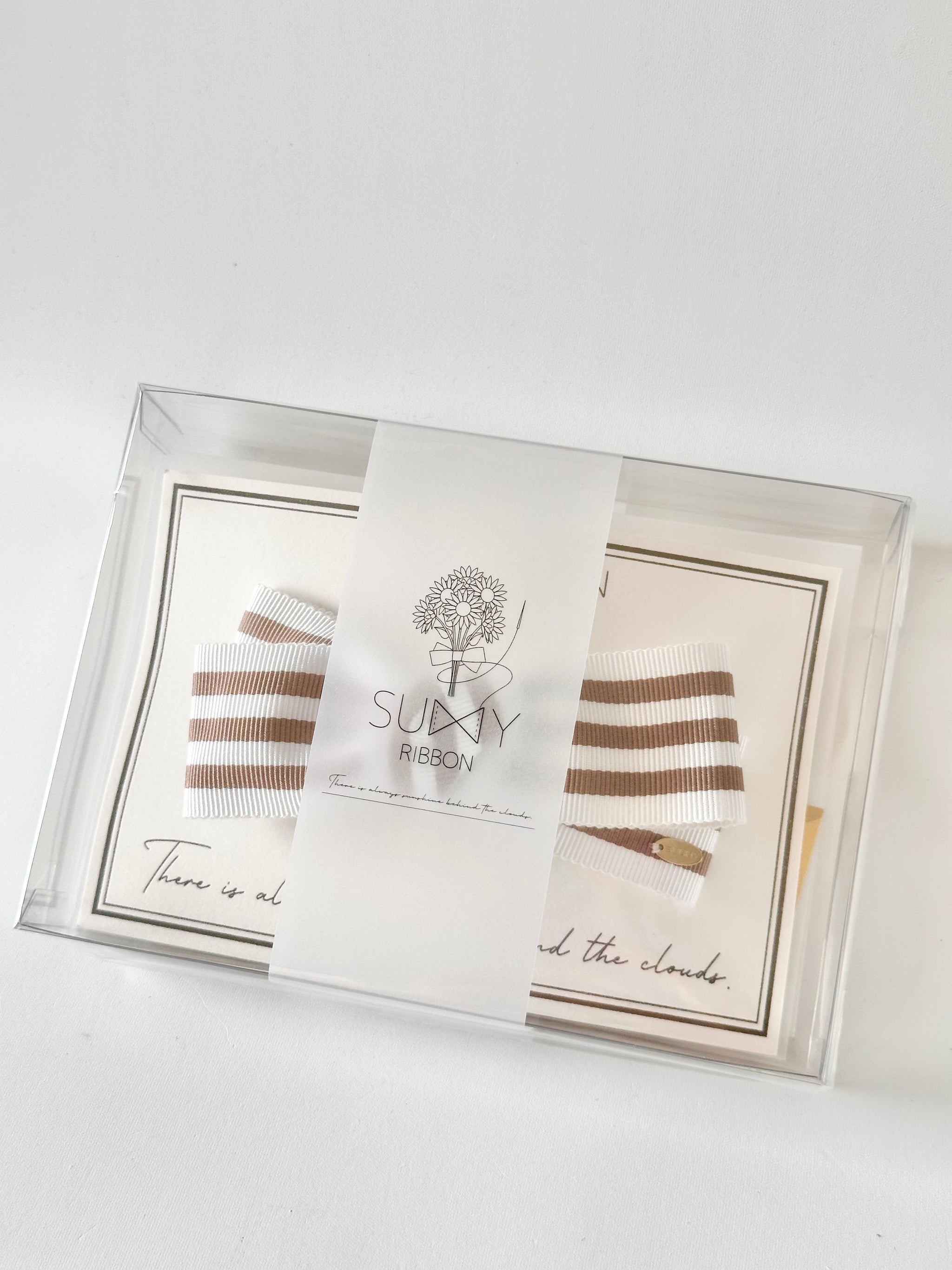 フレンチストライプ リボンバレッタ｜SUNNY RIBBON（サニー