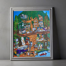 画像をギャラリービューアに読み込む, 柴犬と猫たちの秘密基地がポスターに｜yoshie moriuchi ARTWORKS（ヨシエモリウチアートワークス）
