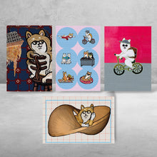 画像をギャラリービューアに読み込む, お部屋に小さなアートを。キュートな柴犬達のポストカード【4枚セット】｜yoshie moriuchi ARTWORKS（ヨシエモリウチアートワークス）
