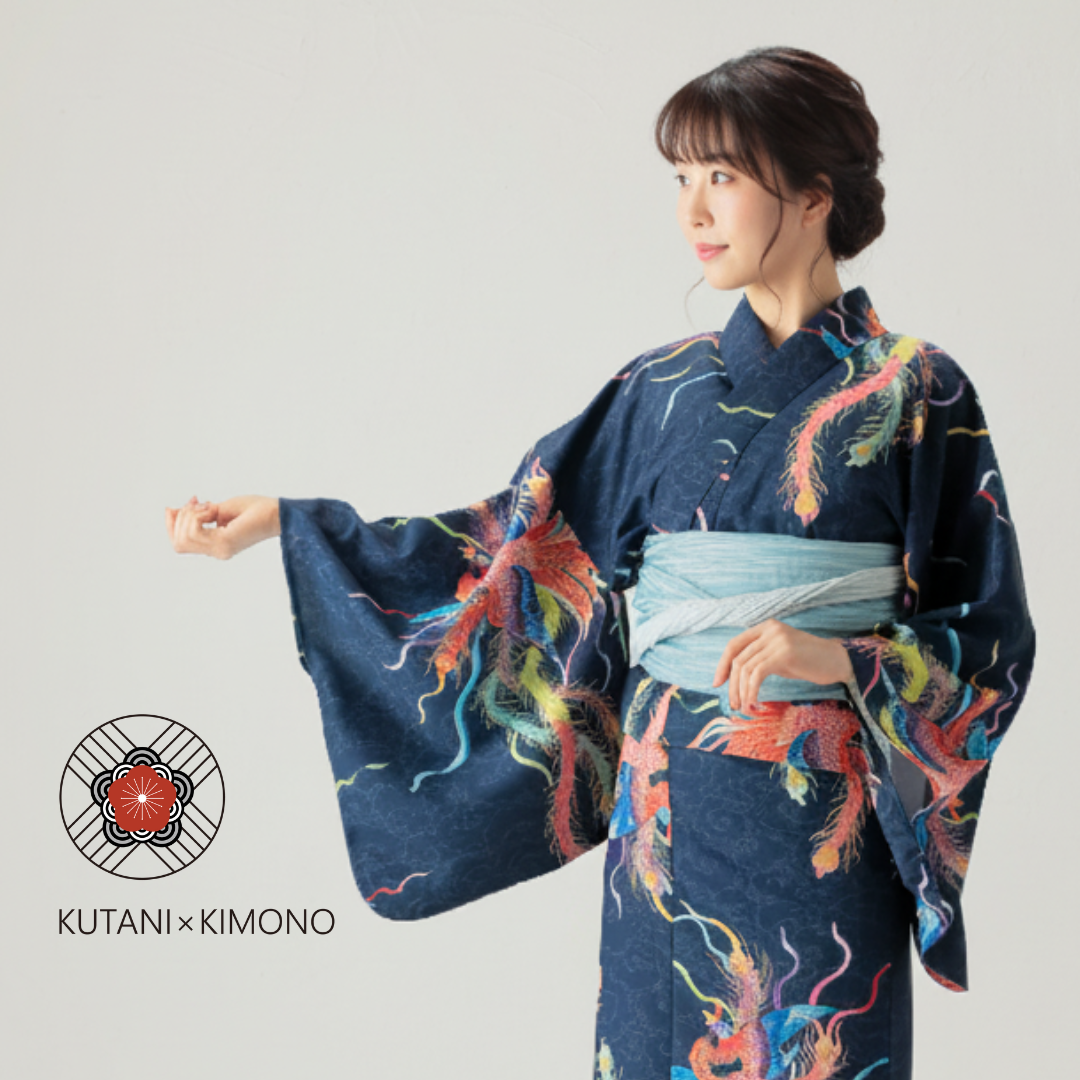 着物・浴衣 ake ユニセックス浴衣・帯 2点セット【鳳凰】山崎大輝デザイン｜KUTANI