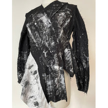 画像をギャラリービューアに読み込む, Patchwork shirt paint black - パッチワークシャツ　ペイント黒｜Merci DIEU（メルシーデュー）
