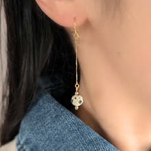 画像をギャラリービューアに読み込む, ダルメシアンジャスパー×繊細チェーンピアス／イヤリング｜orie（オリエ）
