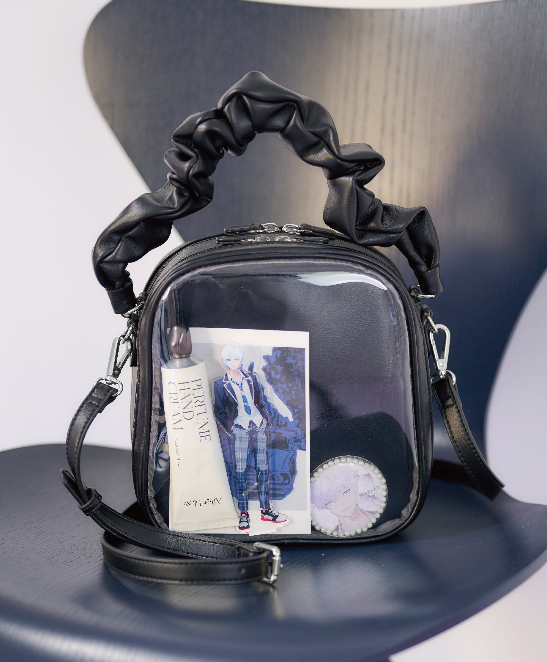 ギャザーハンドルバッグ（black）｜MARSLY（マーズリー）