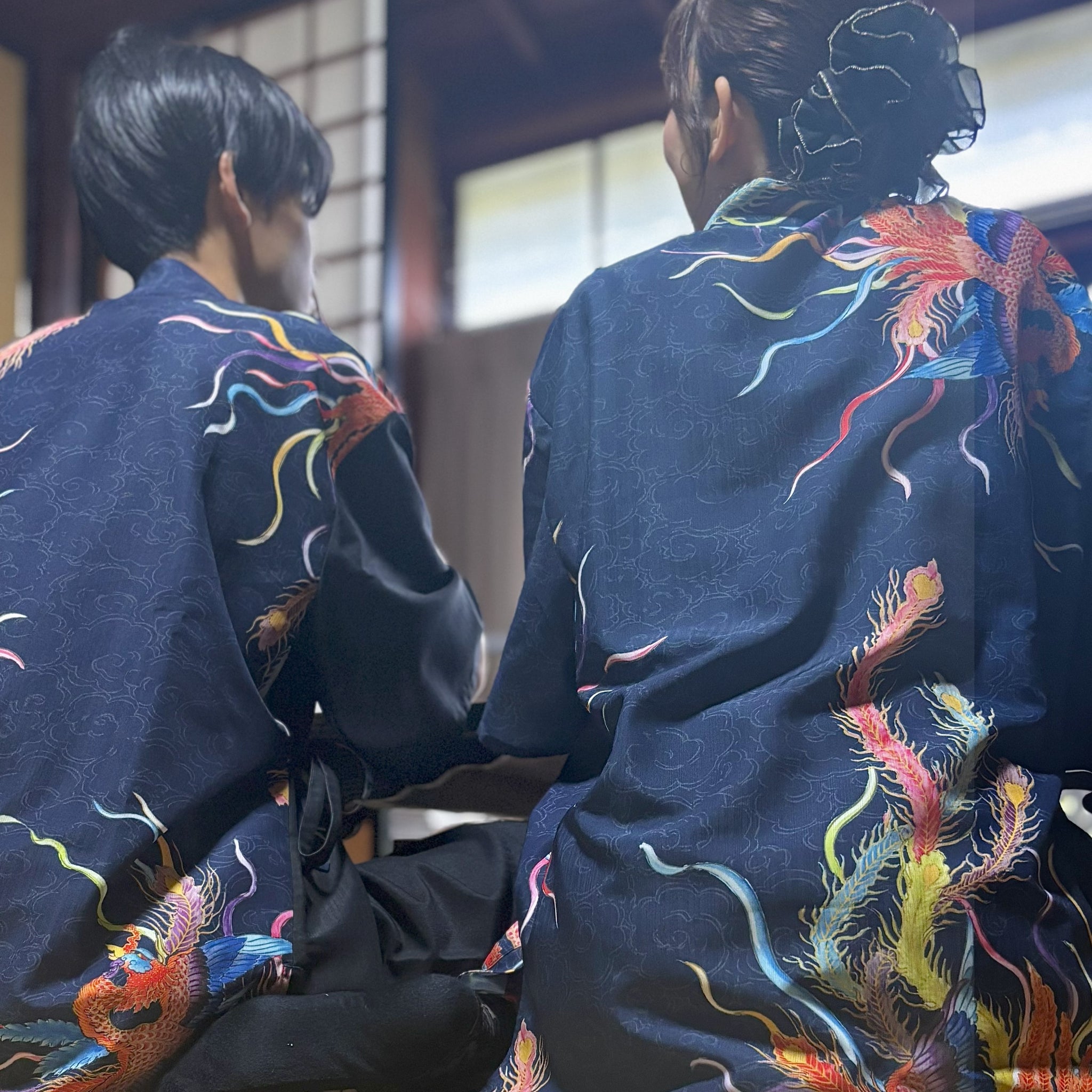 ユニセックス甚平 上下セット【鳳凰】山崎大輝デザイン｜KUTANI×KIMONO
