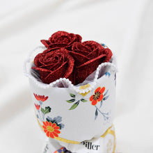 画像をギャラリービューアに読み込む, 着物ブーケ®︎ 雪美霜〈赤バラ3本〉｜日本製グリッターローズ｜IRiller（アイリエ）
