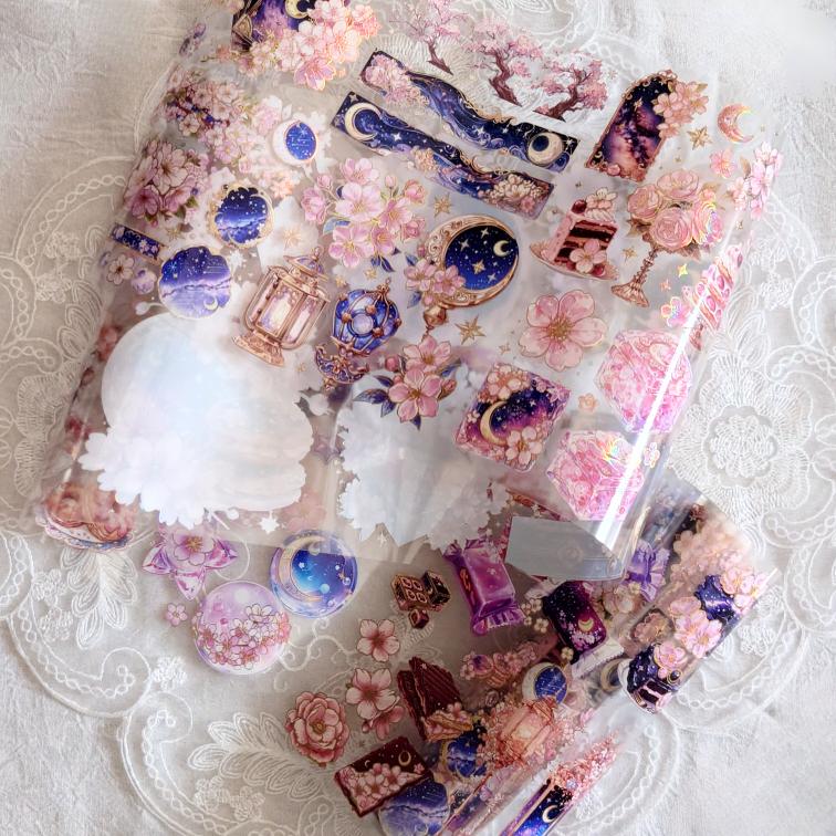 KaguyaGalaxy20cm幅PETテープ「桜と銀河の絵巻物」｜nene_hope_heart