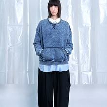 画像をギャラリービューアに読み込む, デニムルック プルオーバー スウェットシャツ｜Nora Lily（ノラリリー）
