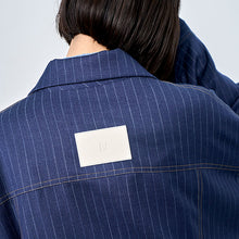 画像をギャラリービューアに読み込む, ピンストライプ デニムライク ダブルジャケット｜Nora Lily（ノラリリー）
