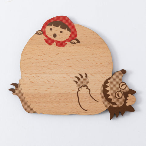 Ten＆O Art+Craft どうぶつの木製プレート＆コースター【おおかみ】｜Ten&O