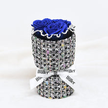 画像をギャラリービューアに読み込む, 尾州プティツイードブーケ 華絹〈青バラ3本〉｜日本製グリッターローズ｜IRiller（アイリエ）
