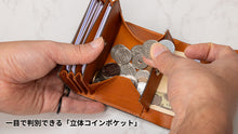 画像をギャラリービューアに読み込む, 小さいのに、ここまで入る。英国ブライドルレザーで仕立てた三つ折り財布 TRÉFLE（トレフル）｜NOIR GARCON（ノアールギャルソン）
