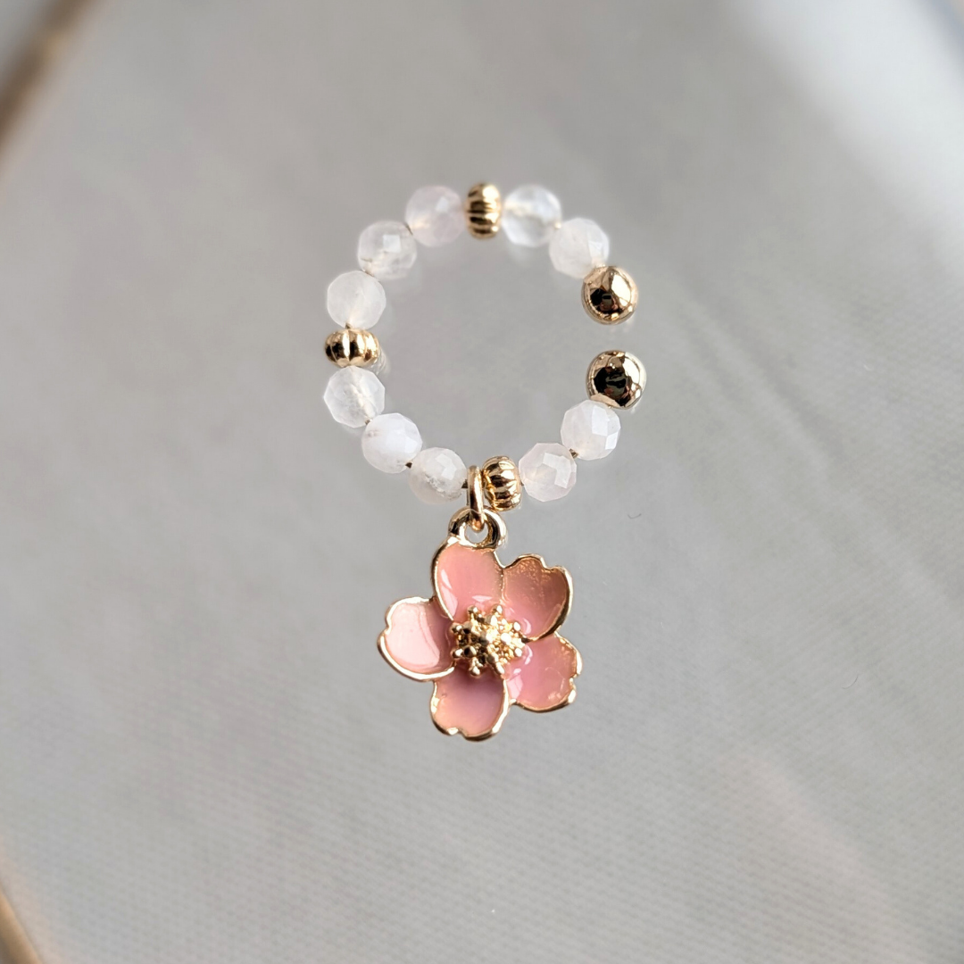 イヤーカフ イヤカフ 桜 ローズクォーツ 天然石 ゴールド おしゃれ