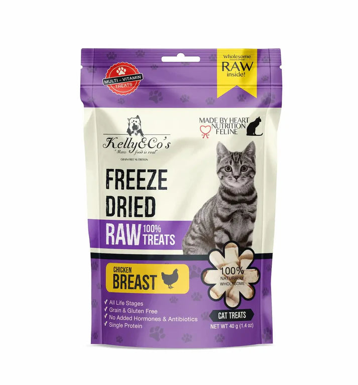 フリーズドライキャットフード RAW TREATS（猫用単一原料おやつ）チキンブレスト｜Kelly&Co's（ケリーアンドコー）