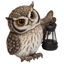 画像をギャラリービューアに読み込む, ソーラーランプを左手で持ち上げるフクロウ｜WooBia（ウービア）
