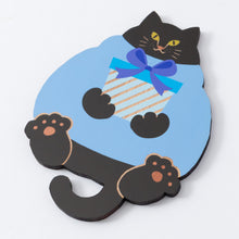 画像をギャラリービューアに読み込む, 猫雑貨・木製プレート＆コースター【ねこまみれ　推し色　青】｜Ten＆O Art+Craft（テンアンドオー　アートクラフト）
