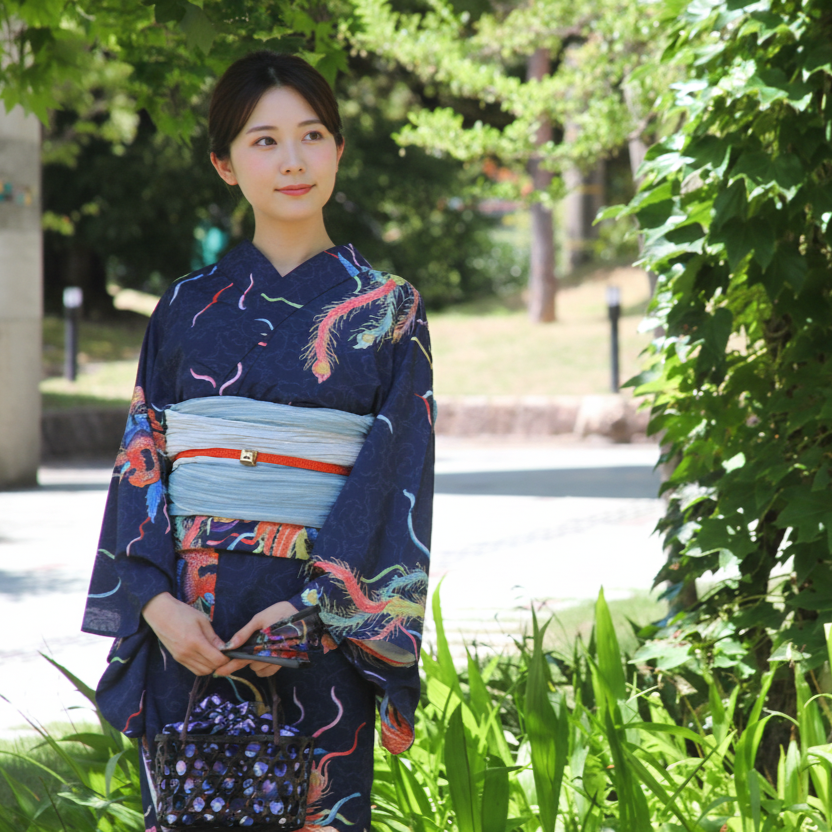 ユニセックス浴衣・帯 2点セット【鳳凰】山崎大輝デザイン｜KUTANI