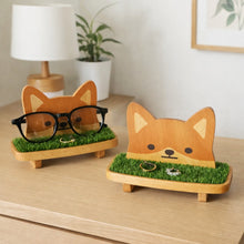 画像をギャラリービューアに読み込む, ここだよワンワン メガネスタンド（木製 柴犬 メガネ置き）｜TOSMU（トスム）
