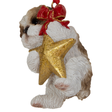 画像をギャラリービューアに読み込む, 星を抱えるシーズーオーナメント｜WooBia（ウービア）
