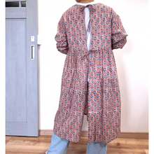 画像をギャラリービューアに読み込む, ブロックプリントの割烹着ワンピース インド綿 1点モノ｜かっぽう着屋（カッポウギヤ）｜かっぽう着屋（カッポウギヤ）
