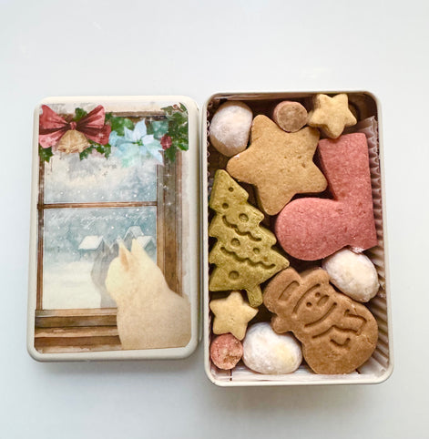 Naki vegan sweets グルテンフリー＆ヴィーガン　クリスマスクッキー缶　小｜Naki vegan sweets（ナキヴィーガンスイーツ）