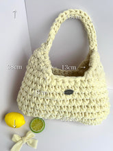 画像をギャラリービューアに読み込む, velvet ribbon bag [ butter yellow ] small/medium/large｜GONGON.crochet（ゴンゴンクロシェ）
