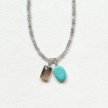 画像をギャラリービューアに読み込む, 天然石・２トップ付ショートネックレス①｜beads room mimo（ビーズルームミモ）
