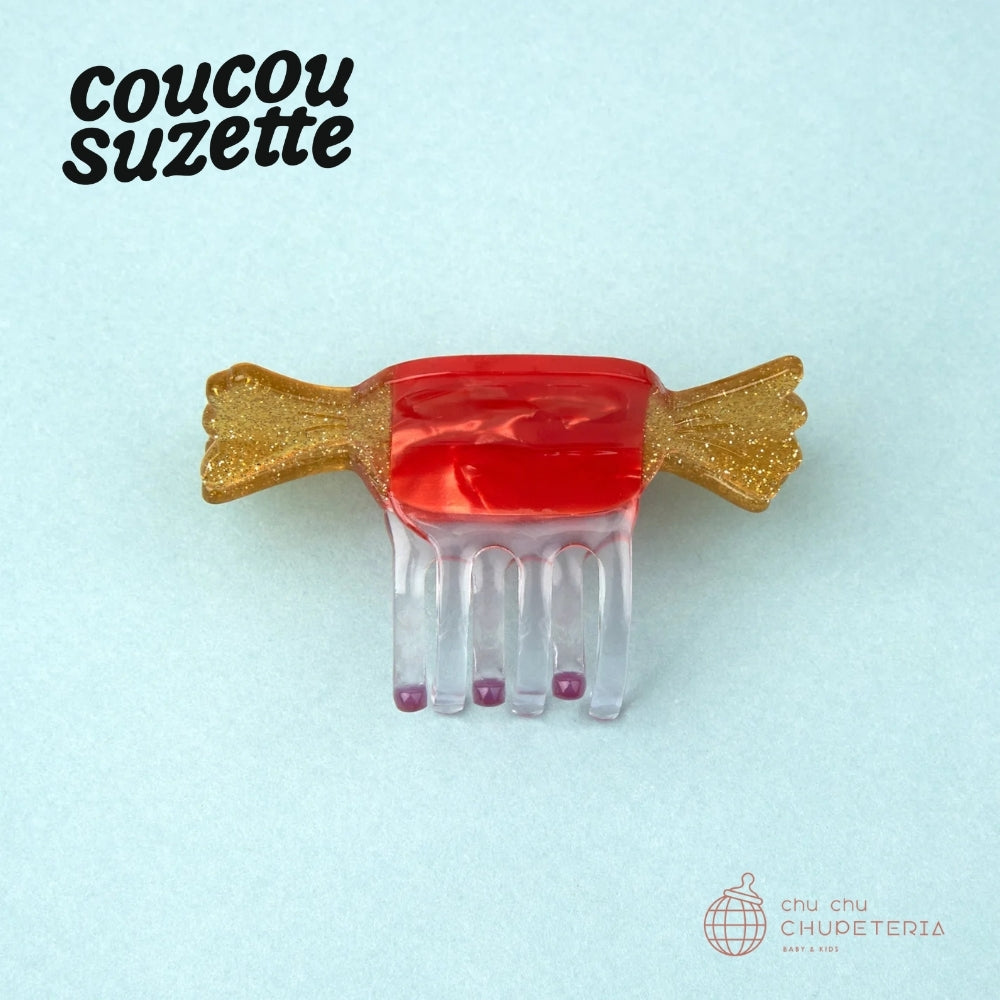 【Coucou Suzette】Red Christmas Candy Mini Hair Claw｜CHUPETERIA（チュペテリア）