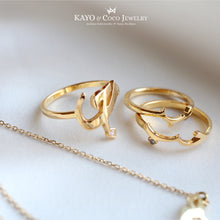 画像をギャラリービューアに読み込む, K18 “Moon Love” 月と流れ星 (حب) Love Ring｜KAYO &amp; Coco Jewelry（カヨアンドココジュエリー）
