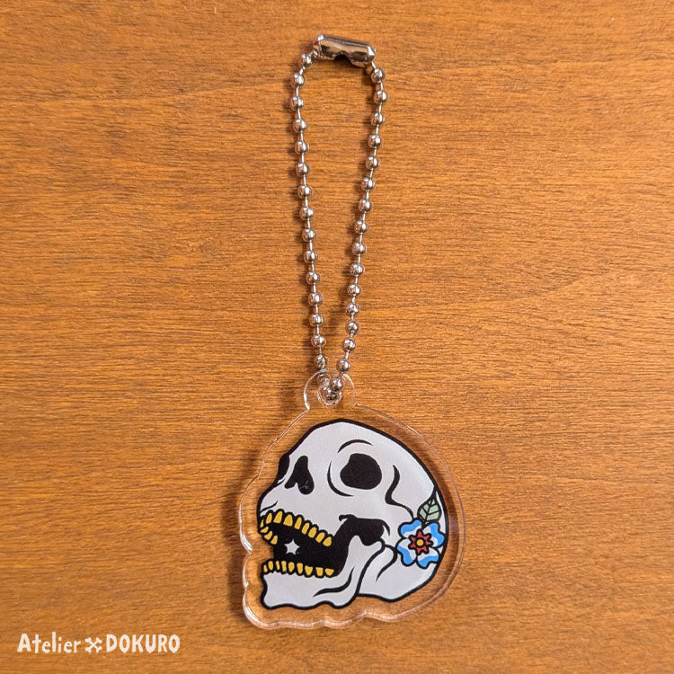 オールドスクールスカル ・アクリルキーホルダー｜ATELIER DOKURO