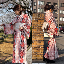 画像をギャラリービューアに読み込む, 洗える着物 帯 2点セット【遊泳花】中谷まこデザイン｜KUTANI×KIMONO（クタニキモノ）
