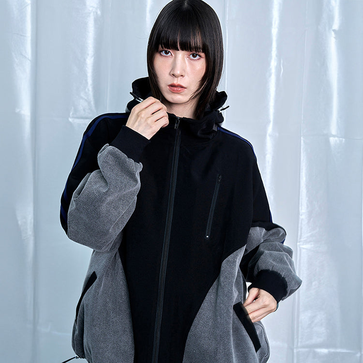 デニム コンボ フード ジップ ブルゾン｜Nora Lily（ノラリリー）