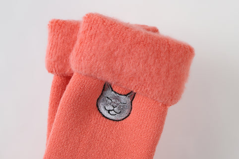 maltamarie モコモコルームソックス　グレー×オレンジ｜maltamarie（マルタマリエ）