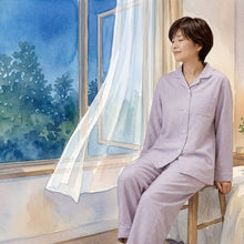 画像をギャラリービューアに読み込む, 呼吸するパジャマ®（パイピング） 綿麻平織 レディース｜睡眠てらす（スイミンテラス）
