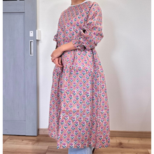 画像をギャラリービューアに読み込む, ブロックプリントの割烹着ワンピース インド綿 1点モノ｜かっぽう着屋（カッポウギヤ）｜かっぽう着屋（カッポウギヤ）
