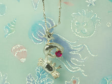 画像をギャラリービューアに読み込む, カニ＆ルビー　ＳＩＬＶＥＲ　ネックレス｜Pulpo Jewelry（プルポジュエリー）
