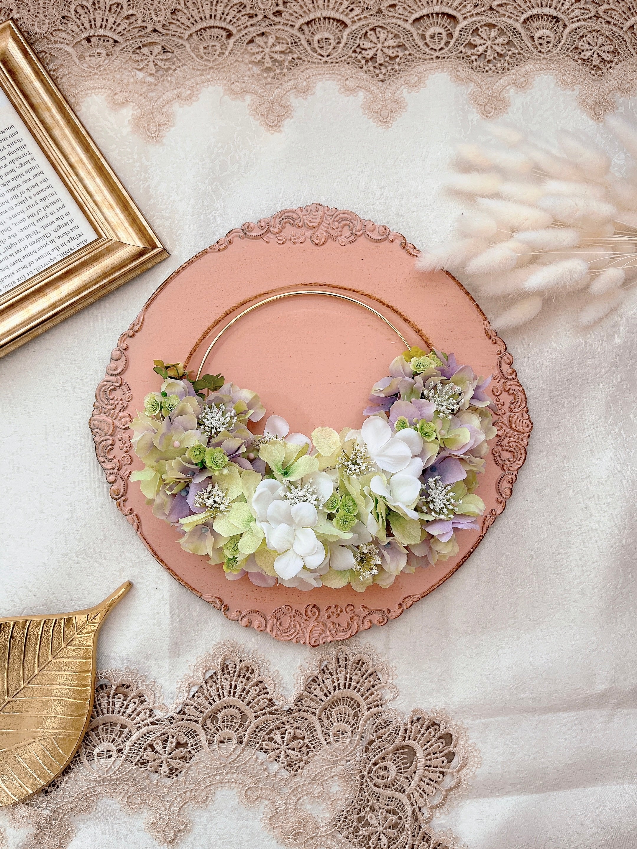 ふわふわ紫陽花フラワーリース｜flowers luciole（フラワーズ　ルシオール）