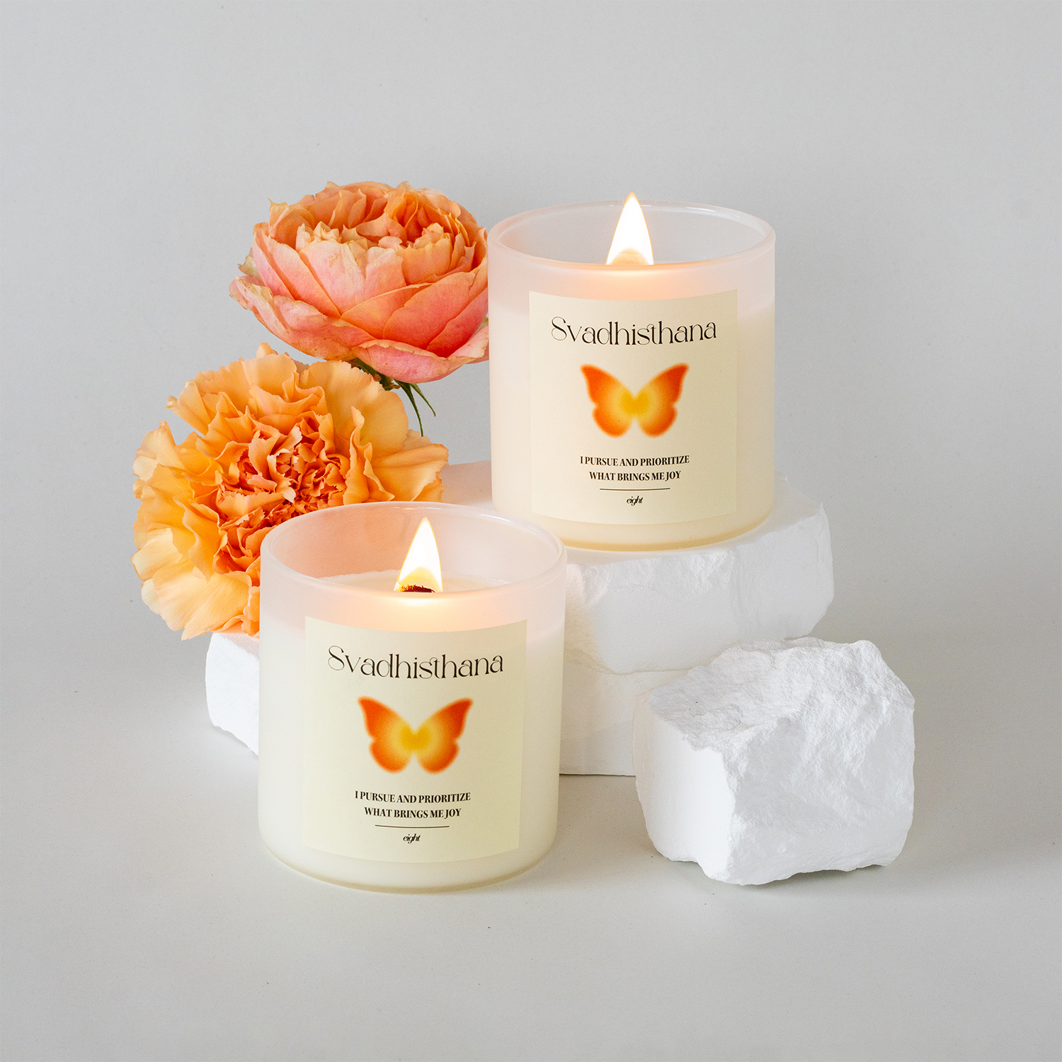 【ウッド芯】第２チャクラキャンドル【SACRAL】｜eight（エイト）