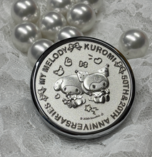 画像をギャラリービューアに読み込む, My Melody 50th &amp; Kuromi 20th Anniversaries コンパクトミラー・マイメロディ＆クロミ・シルバー｜Cuprum by ISHIWATA（クプラム　バイ　イシワタ）
