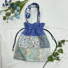 画像をギャラリービューアに読み込む, パッチワーク巾着バッグ（青）｜Nikomatch（ニコマッチ）
