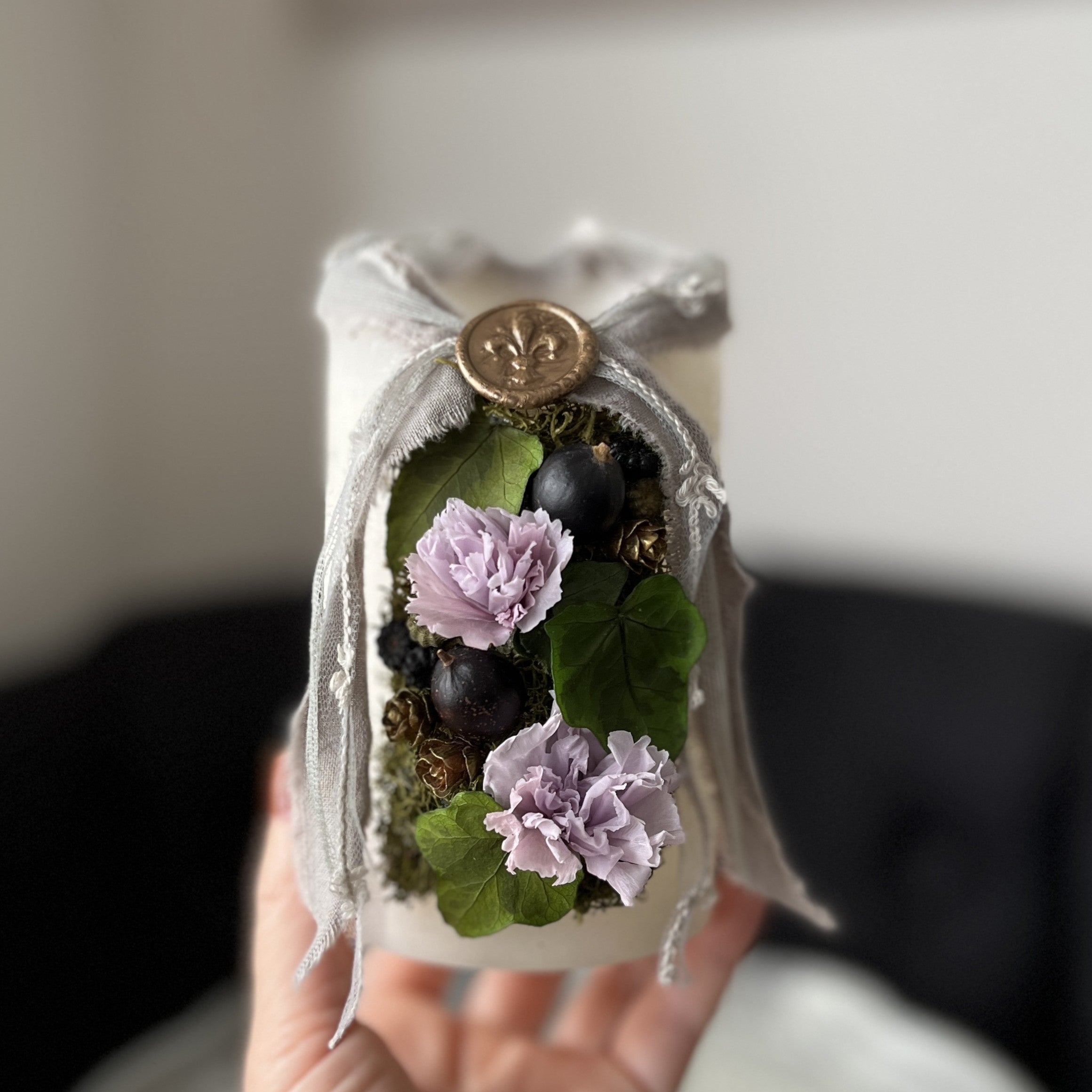 フラワーアートキャンドル リボンクラウン｜ciel bleu（シエルブルー）