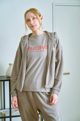 mucava 両面パイルZIPパーカーモカ茶｜mucava（ムカバ）